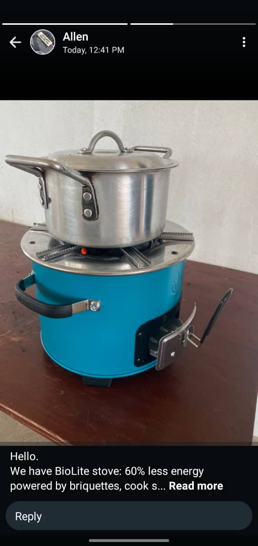 allen_namwase's tweet photo. BioLite stove: 60% less energy, powered by briquettes!
Cook sustainably, reduce your impact.
Contact us at: 0782757919/0779646129 info@swedouganda.org
#BioLite
#Ecocooking
#Energysaving https://t.co/CrhegXmiON