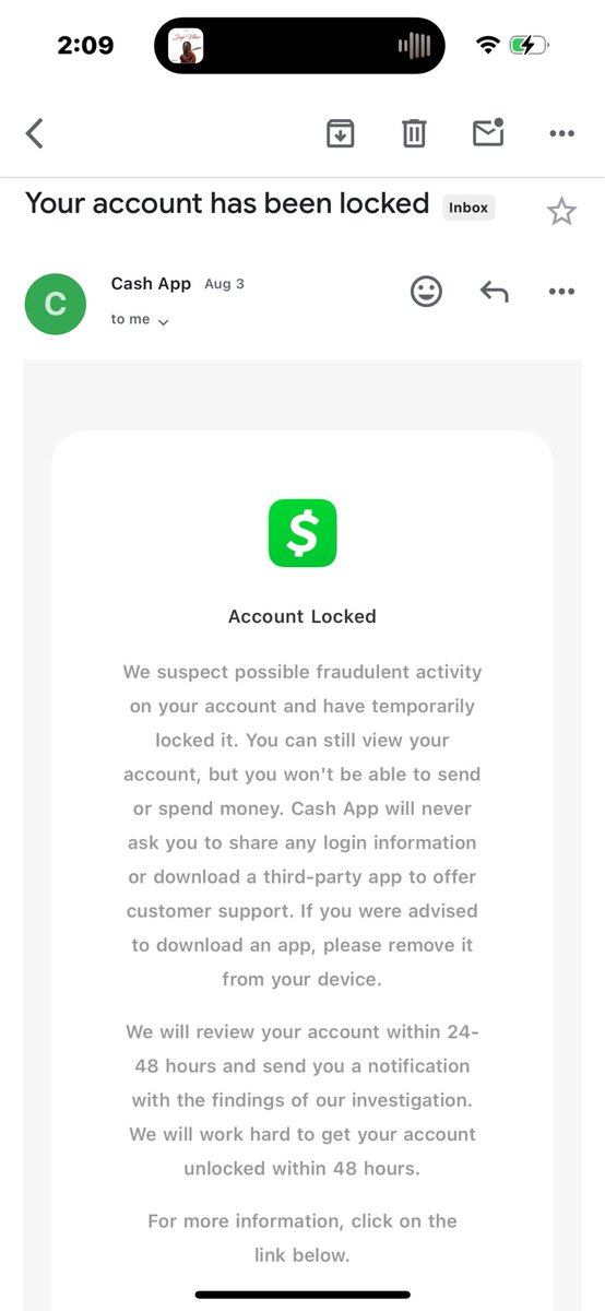 LarryTisdale6's tweet photo. @CashSupport  my account was locked for no reason please I need a solution @CashSupport https://t.co/x6fkGLYSDq