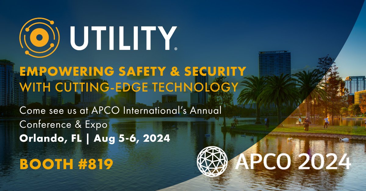 Utility_Inc's tweet image. Utility Inc. is excited to announce our attendance at the APCO Annual Conference & Expo from August 4-7 in Orlando, FL! Stop by Booth 819 to learn more about our latest innovations in public safety technology. #APCO2024 #PublicSafety #CommunicationTechnology #UtilityInc