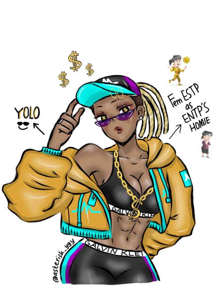 asterisk_ygy's tweet photo. Young, wild, free energy 💥💣😎. badass outside but cinnamonroll inside UwU (any estp here? 👉👈)

art by me @asterisk_ygy 💕

#estpxentp #entpxestp #mbti #estpfanart #entpfanart #mbtifanart #entpxestpfanart #femaleestp #femaleentp #estp #entp #mbtioc #mbtimemes #fanart #oc https://t.co/Vh9eKxtFMW