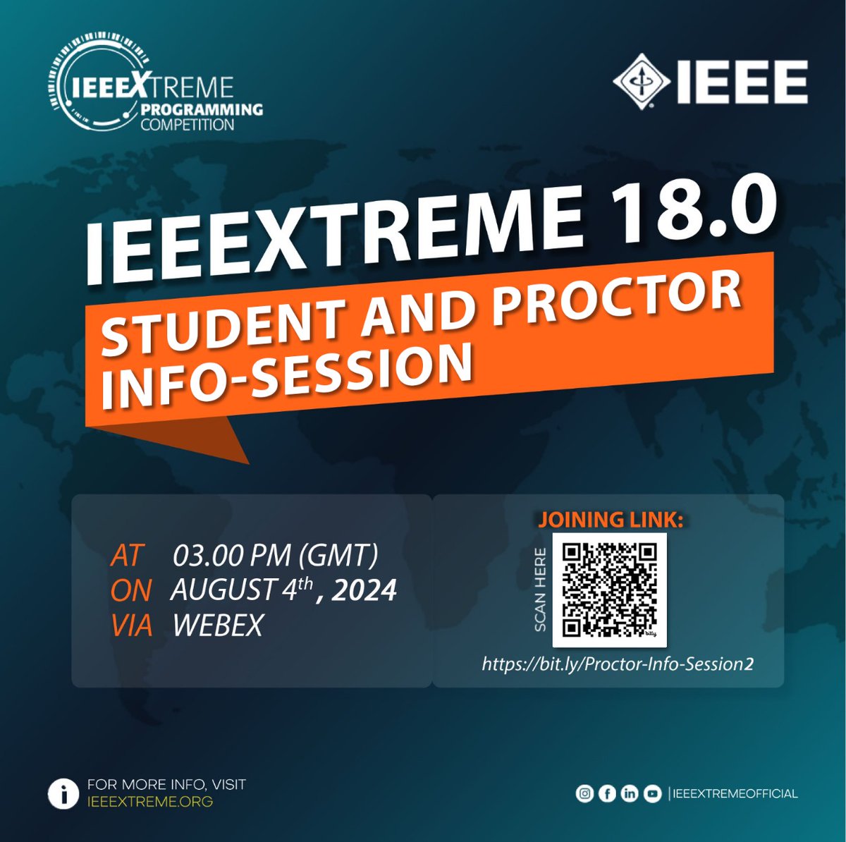 FUTMX_IEEE_SB's tweet photo. 🚀 IEEEXtreme 18.0 Info-Session! 🚀
Join us for the "Student and Proctor Info-Session" to get all the details you need to gear up for the ultimate IEEEXtreme challenge! 💻🌍
📅 Date: August 4th, 2024
🕒 Time: 03:00 PM (GMT)
🌐 Platform: Webex
https://t.co/cwBgKrxiYq

#IEEEXtreme https://t.co/J9kMjNs2z1