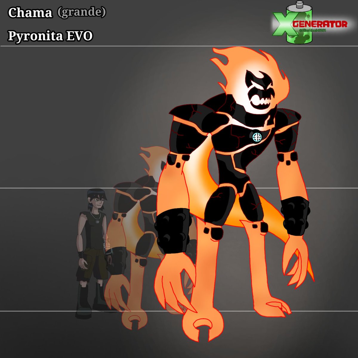 generatorXomega's tweet photo. (PT-BR)
Chama do Nanitrix - Pyronita EVO - Primeiro Alien!
Novas habilidades EVO:
- Absorver Calor/fogo para ficar cada vez maior
- Rochas de Metal
#ben10 #generatorex #ben10AU #kevin11 #ben10art #ben10fanart #ben10aliens #chaquetrix #carnitrix #Nanitrix https://t.co/e0stBTiQPo