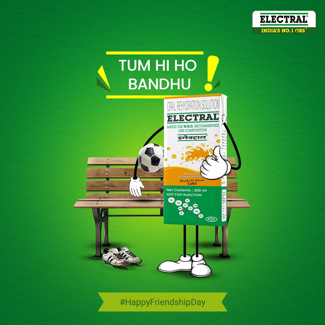 electralofc's tweet photo. Whether you go to the gym, plan a trip or a Football night, this Friendship Day, Electral promises to be your best friend at all times.💪
It is a pinky promise!🤝
#Electral #India #HyderabadPartner #ORSMatlabElectral #FriendshipDay #Sports #Gym #Trekking #Hydration https://t.co/4tab2wCpD4
