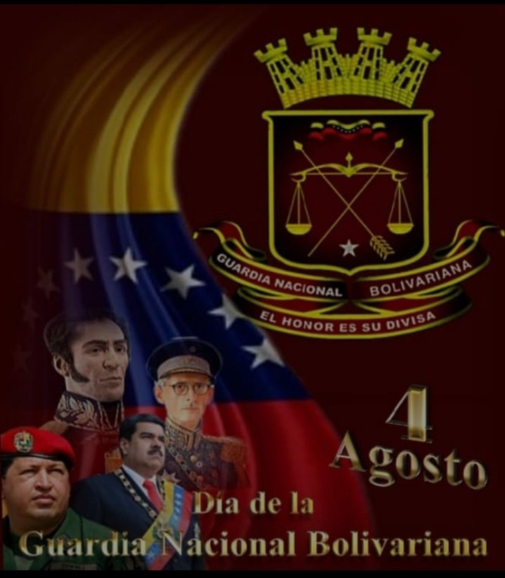 #04AGO la <a href="/digesfanb/">Dir. Gral. de Empresas y Servicios FANB</a>, conmemora el 87 Aniversario de la Guardia Nacional Bolivariana, felicitando a los hombres y mujeres de honor y lealtad inquebrantable que asumen con la mayor disciplina y compromiso la tarea de velar por la seguridad y la tranquilidad de nuestra Patria.