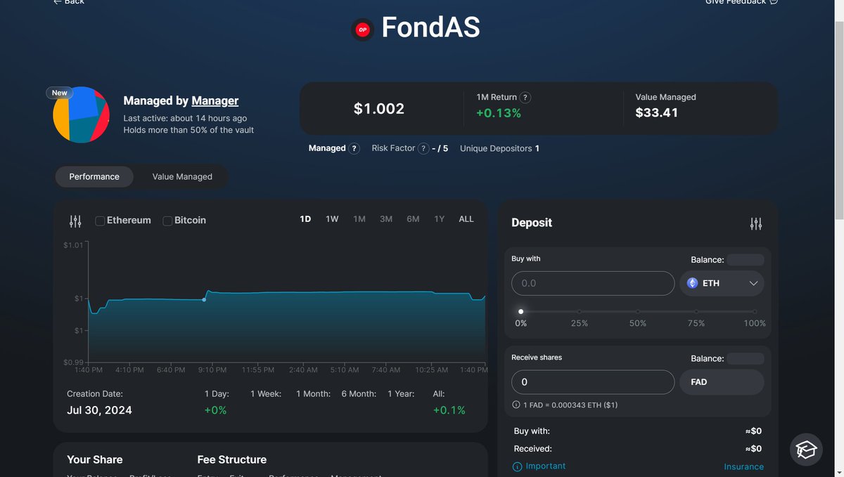 fondasdefi's tweet photo. ¡Arrancamos oficialmente! 🚀
Nos complace anunciar el lanzamiento de nuestra pool "FondAS" en dHEDGE. 🎉
🔹 Optimización de activos DeFi
🔹 Transparencia total
¡Únete a nosotros y se parte del futuro de las finanzas descentralizadas! 🌐💎
#DeFi #dHEDGE #FondAS #Blockchain https://t.co/DZulh7nZY8