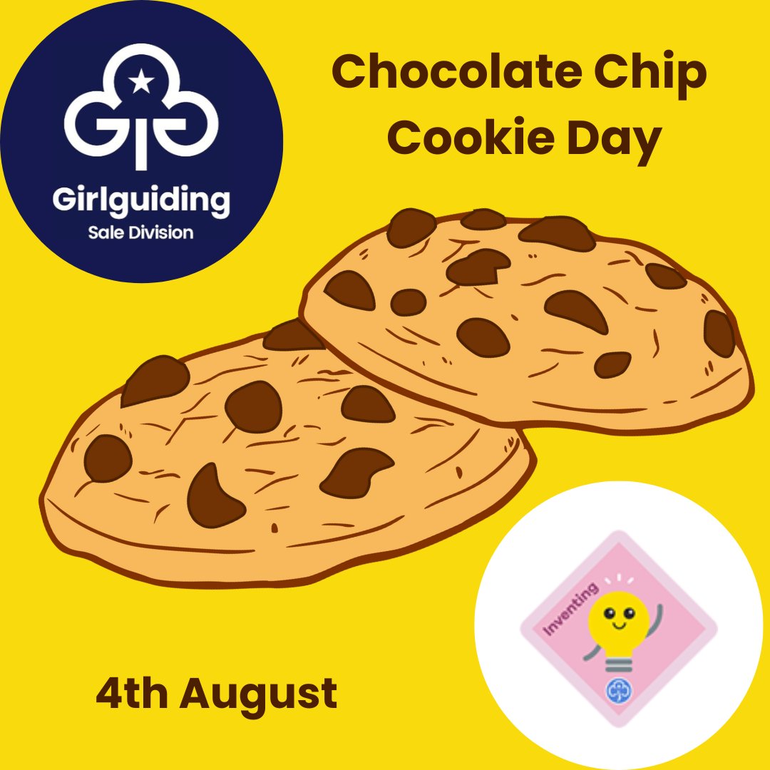 GirlguidingSale's tweet photo. Enjoy a chocolate chip cookie on #chocolatechipcookieday .

Ruth Graves Wakefield (1903-1977) was the inventor of #chocolatechipcookies.

🍪🍪🍪🍪🍪🍪🍪🍪🍪

Learn about more female inventors by looking at the @Girlguiding Brownie Inventing badge.

💡💡💡💡💡💡💡💡💡 https://t.co/r68LZoBiTD