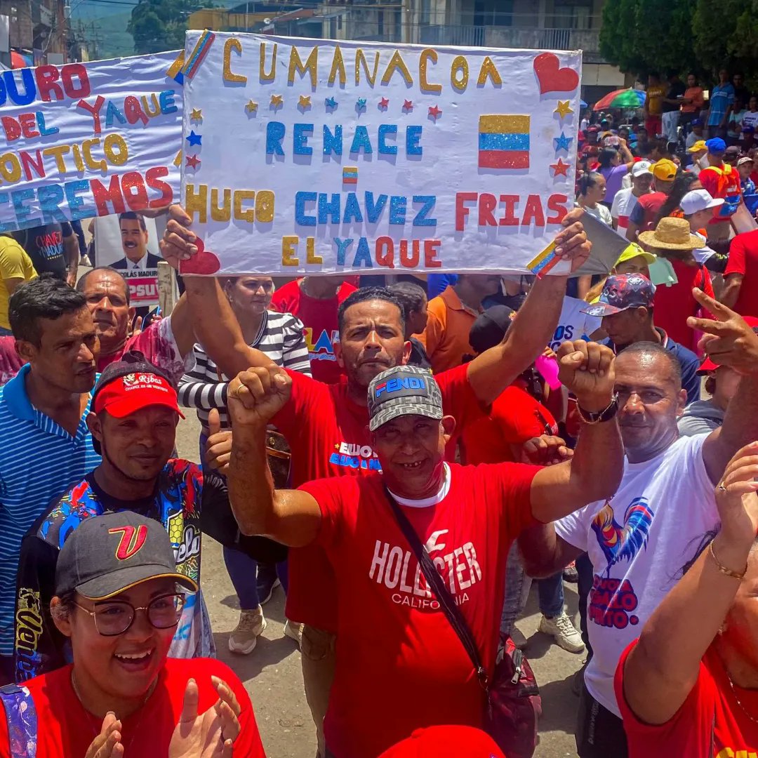 Carloskmarada's tweet photo. Ayer marchamos junto al pueblo de Cumanacoa en el estado Sucre. Este es un pueblo que defiende su derecho de vivir en paz, defiende su soberanía y defiende la decisión del pueblo de reelegir a @NicolasMaduro Presidente!! https://t.co/8aODThtkCo