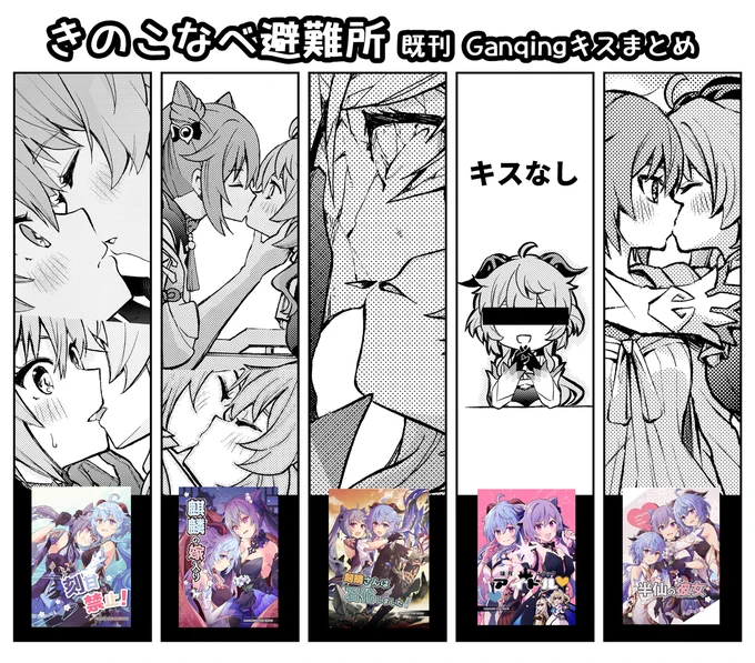 ※刻甘 百合注意 当サークル既刊における Ganqingキス対決の戦績  刻晴からのキス2回 甘雨からのキス4回  2勝4敗で刻晴が負け越しており今後の挽回が期待されます