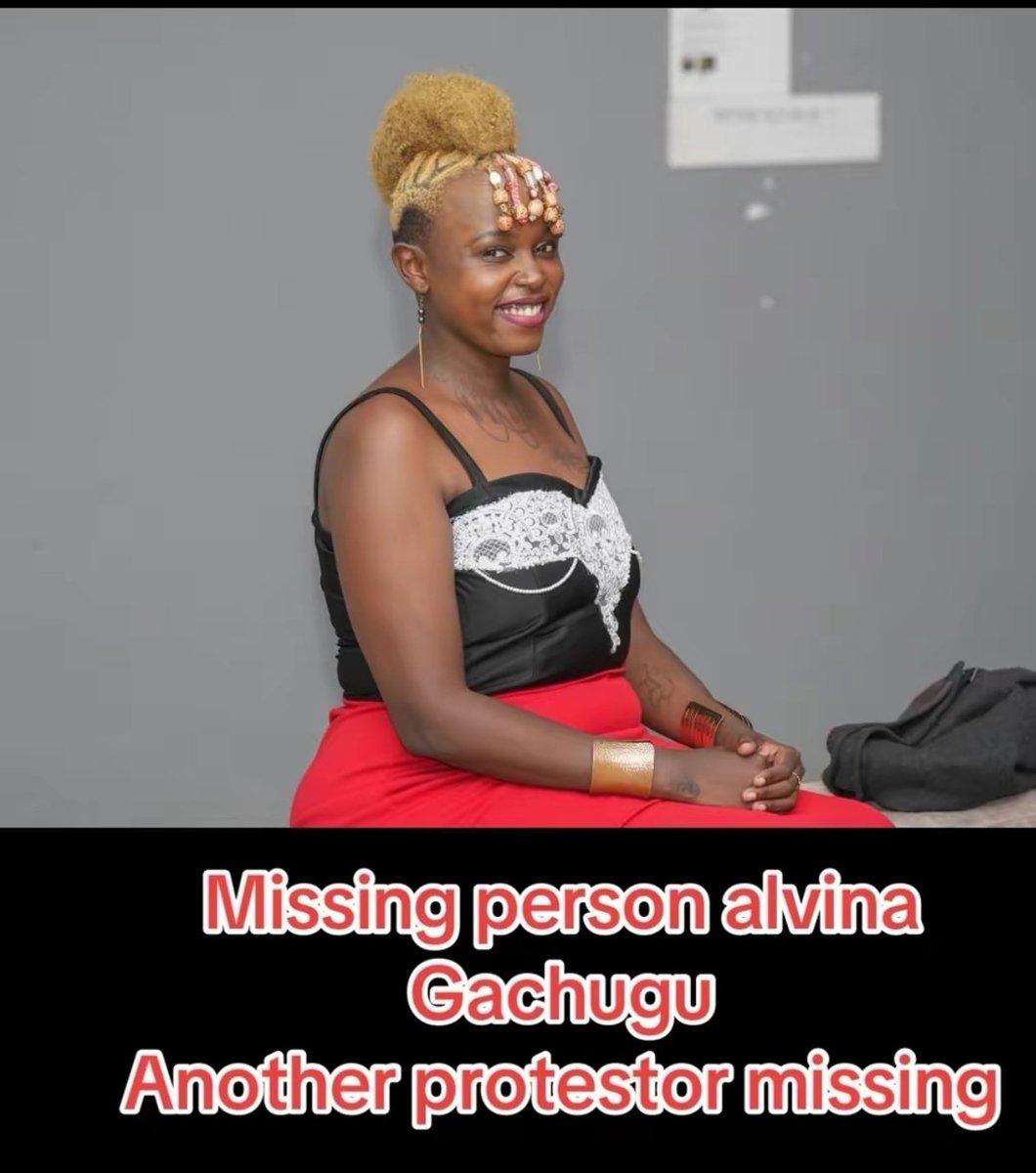 _James041's tweet photo. Dear Kenyans,

I am Alvina Gachugu.

I went missing after the peaceful protests.

My family and friends have been looking for me.

My friends cannot confirm if I was found or still missing.

Can someone update them?

#NaneNaneMarch #NaneNaneMatch #NaneNane https://t.co/25jsixDCa2