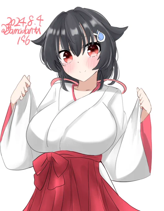 #艦これ版深夜の真剣お絵描き60分一本勝負 #艦これ版真剣お絵描き60分一本勝負_20240804巫女迅鯨ちゃん 