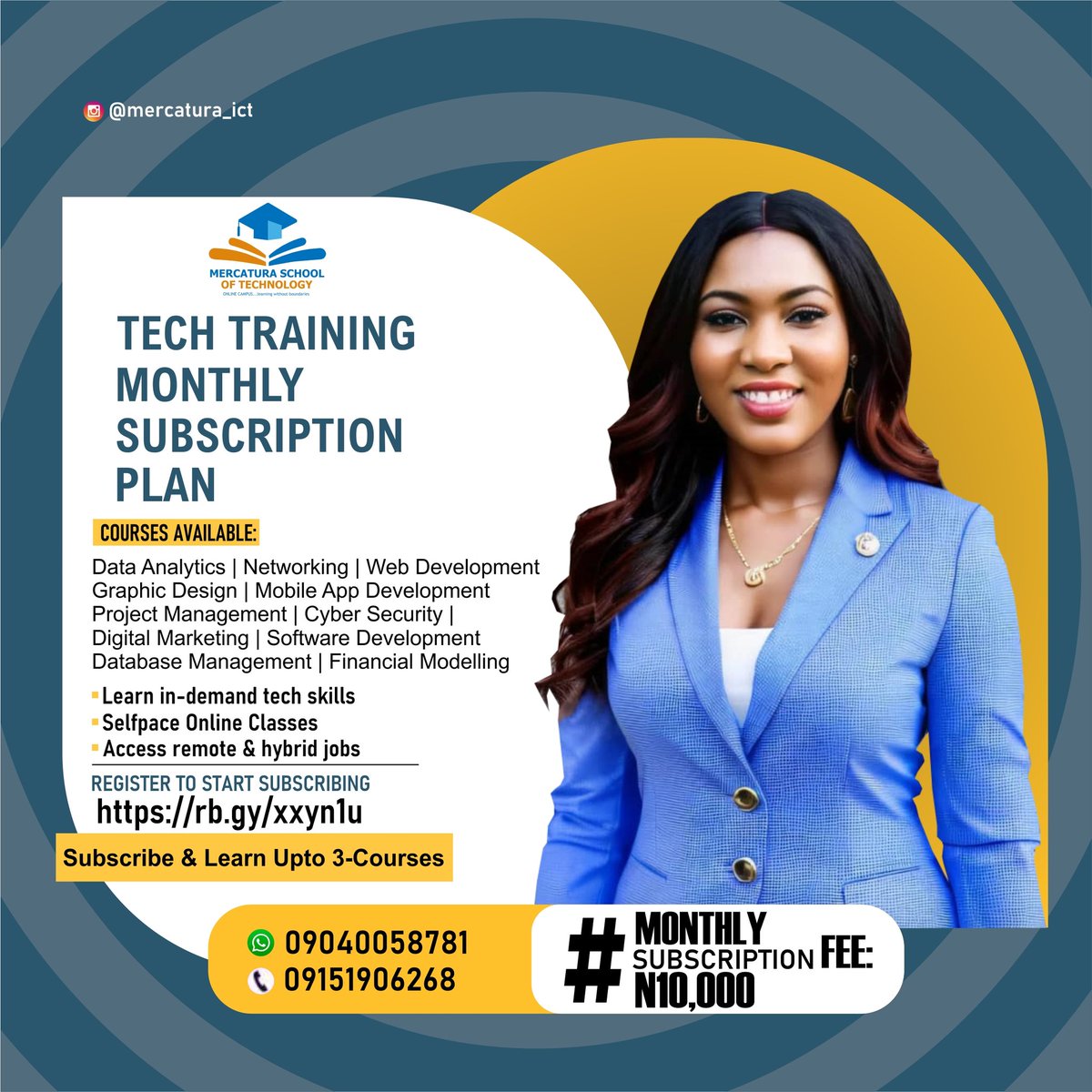 MercaturaShop's tweet photo. Subscribe monthly to learn tech while you save over 50% in tuition fee.
Apply to start subscribing:
https://t.co/jS3Ly0Cg0m https://t.co/zfjtBzpmC6