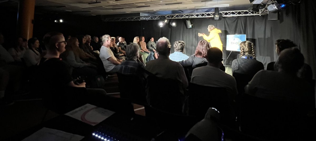 View from the lighting desk for today’s lovely audience for <a href="/RealTubbyLaa/">Confessions of a Teletubby</a>  who were hanging off every word. 

#edfringe 
#confessionsofateletubby
#thespaceuk
#fringereview
#unleashyourfringe
#femifringe