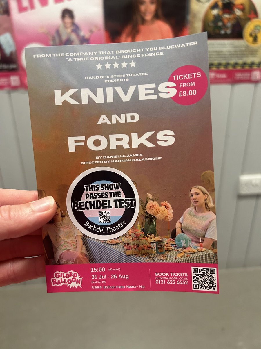 We passed the <a href="/BechdelTheatre/">Bechdel Theatre</a> test 🍴

This queer-led dance theatre piece by <a href="/daniellejamesb/">danielle james 💐</a> is a poignant, bittersweet and stunning play about female friendship. 

<a href="/hcalas1/">Hannah  Calascione</a> directs with amazing creativity and precision. A must watch 🌟

#edfringe #edfringe2024 #bechdel #queerled