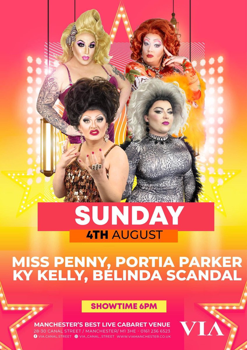 It’s Sunday funday and TONIGHT I will be on stage in <a href="/VIA_CanalStreet/">VIA Canal Street</a> at 8pm as part of The Power of 4 let’s end the weekend in style 💋❤️