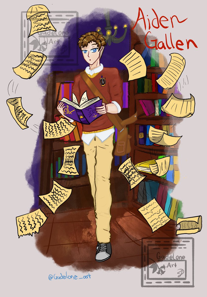 gadelone's tweet photo. “I believe in the power and truth through knowledge and I pursue it, in order to keep my only family safe” Aiden Gallen, one of my two protagonists of my story, a bookworm to heart, a bit easily angry person but with a good heart. #originalcharacterart #originalartwork https://t.co/YvZUP4ssEm