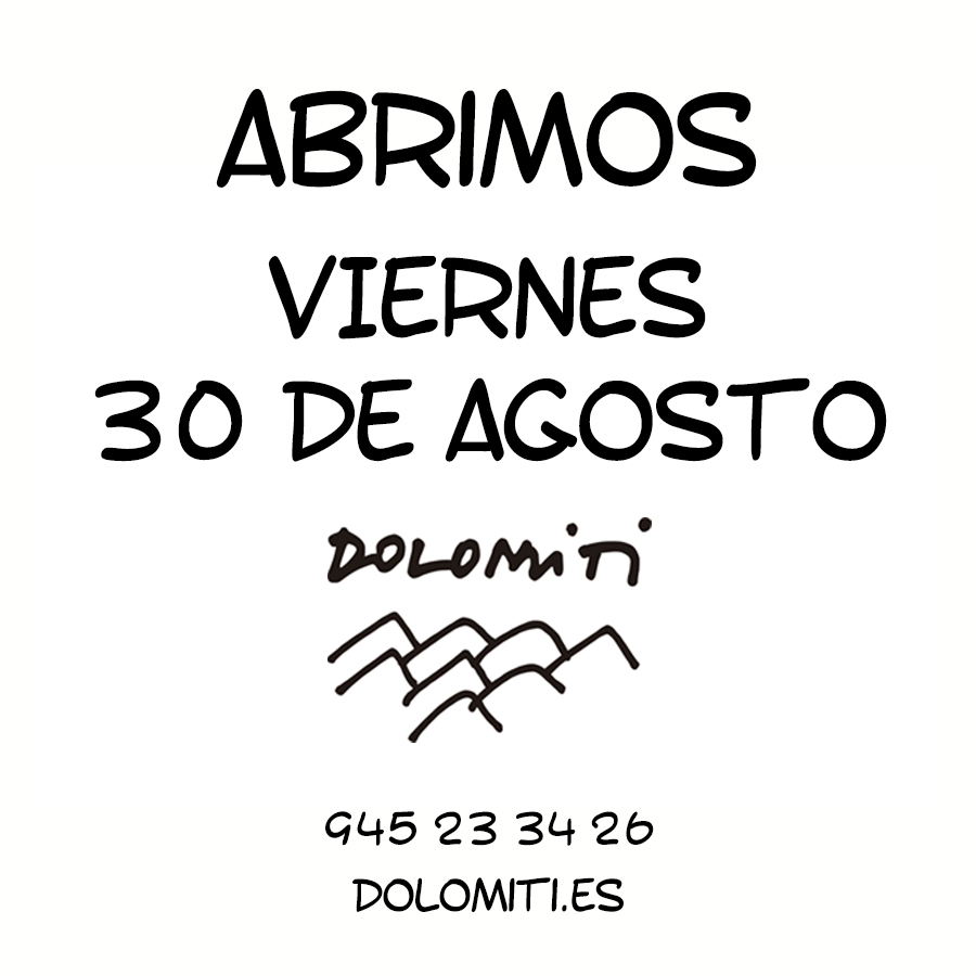 🍕🍝 ¡¡Volvemos mañana!! Viernes 30 de Agosto. ¡Os esperamos! 📷 #VitoriaGasteiz #HosteleríaLocal #AbiertoPorVacaciones