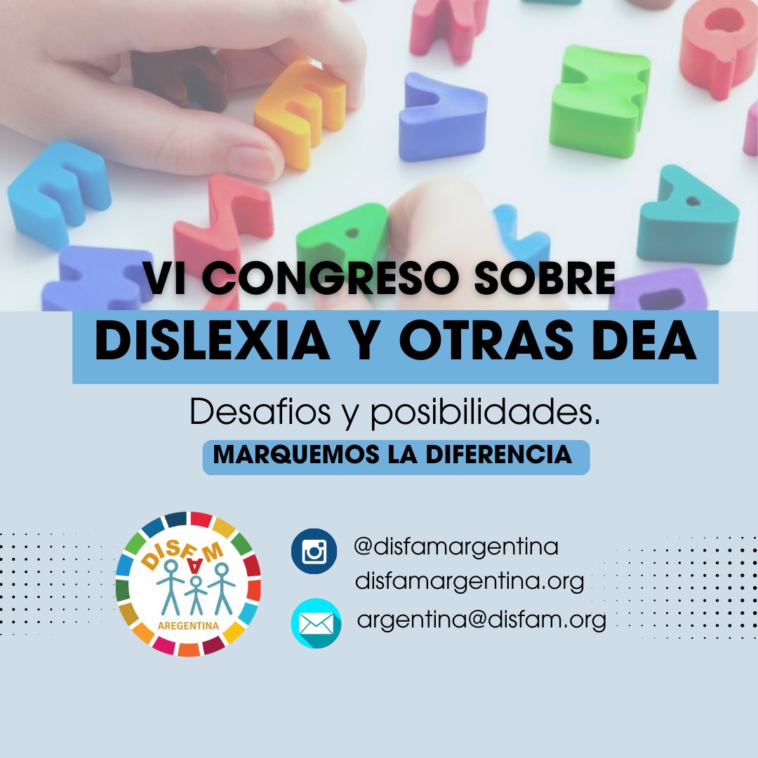 No te quedes afuera!!
Vení a formarte en #dislexia
Nuevo #Congreso

disfam.org/argentina/cong…