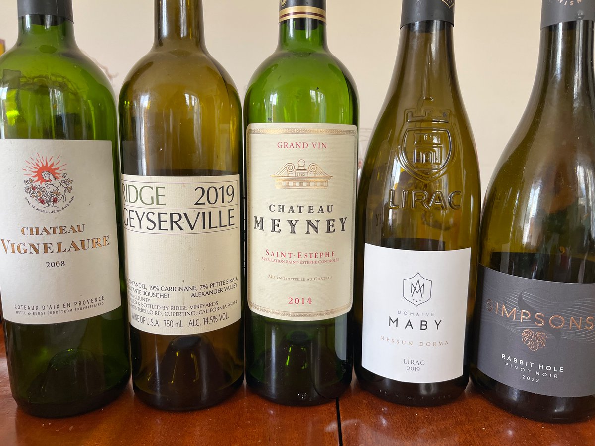 Jeremyonwine's tweet photo. #Wines this week - some old favourites #Ridge #Vignelaure #Meyney - the #Lirac #Maby rich and #Simpsons #PinotNoir from Kent, England light and fresh - cheers all 🍷 #winelover #vin https://t.co/LixBSIoHXH