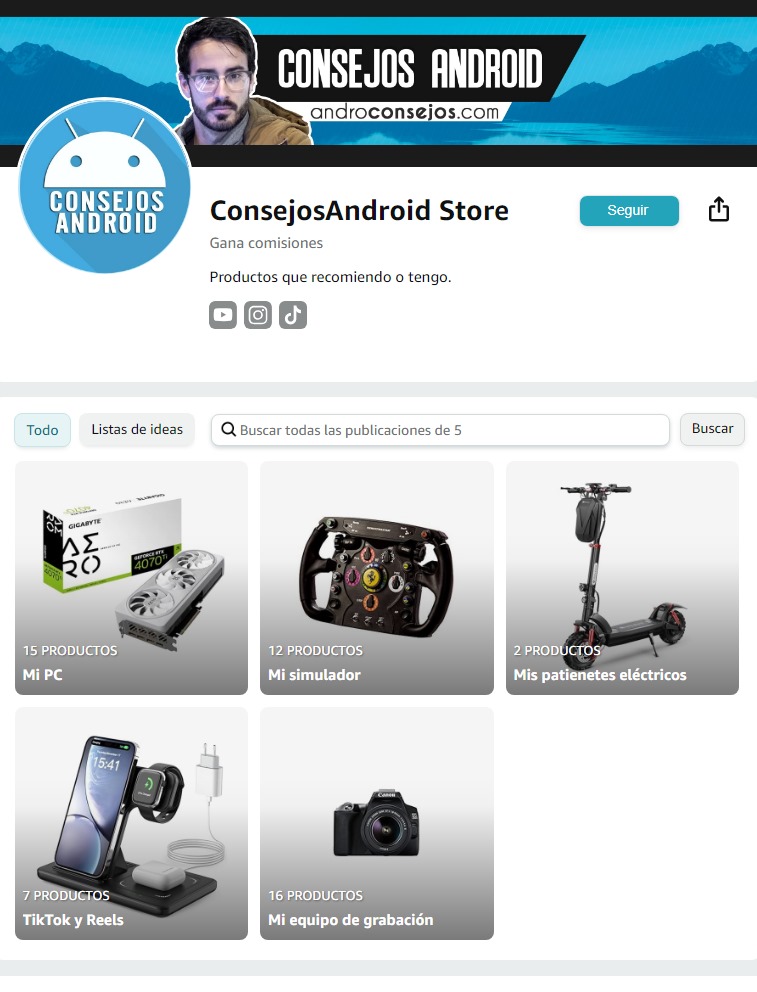 AndroidConsejos's tweet image. Holaa! Feliz domingo 😜
He creado un perfil en Amazon donde podrás encontrar productos que tengo como Mi PC, Mi simulador, Mi equipo de grabación... etc.
Además de productos que voy recomendando en Instagram y TikTok.
Aquí os dejo el link: amzn.to/4dtiCBH
