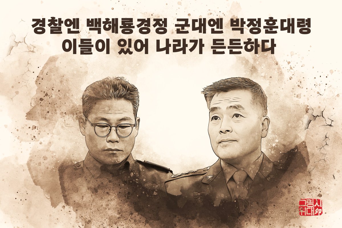 khkim2744's tweet photo. 불이익을 감수 하면서 
공정과 정의를 위한 행동을 선택하신 
박정훈대령과 백해룡경정
두 분께 감사의 말씀을 올립니다.
당신들이 있어 대한민국은 미래가 밝습니다.
#그림시위대 https://t.co/6m6Rrcf18o