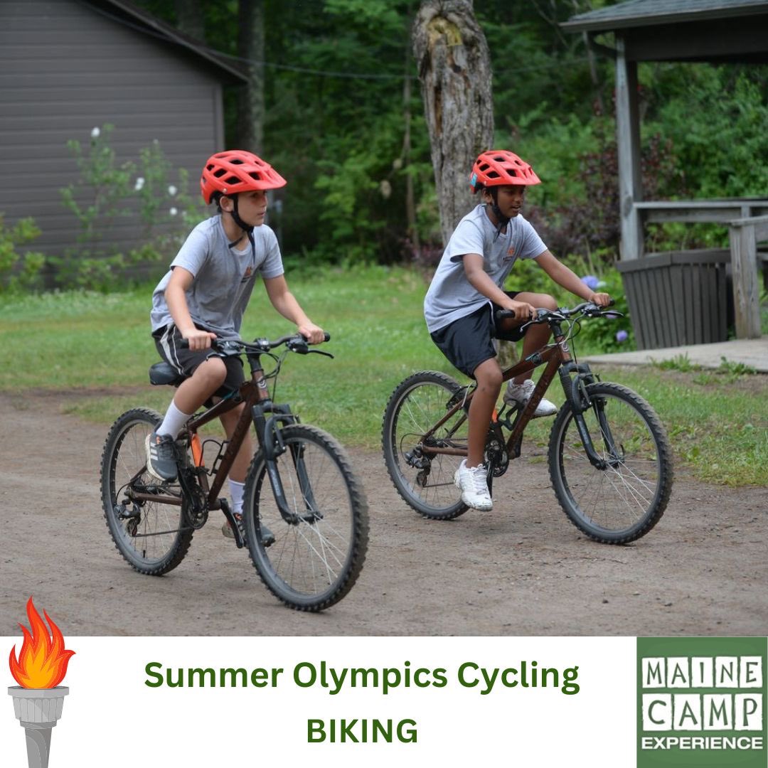 MaineCamps's tweet photo. Ride like the wind! Cycling is popular at Maine Camps where campers enjoy mountain biking through camp trails, riding on BMX tracks, and even learning to ride a bike! #mainecamps #summer2024 #bike #bicycle #cycling https://t.co/9zjzFXRmjv https://t.co/3Top43REhB