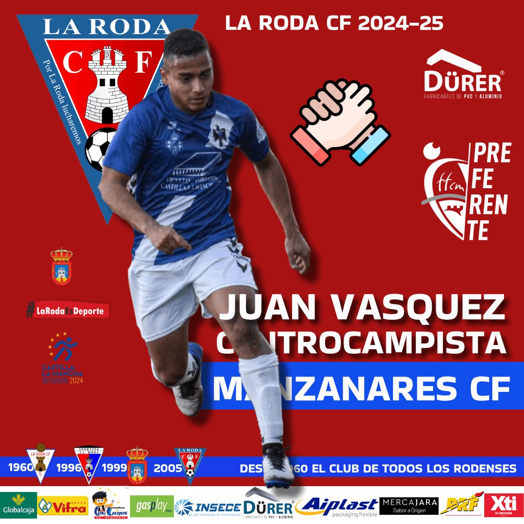 LaRodaCf's tweet photo. 📢FICHAJE JUAN VASQUEZ‼️

☑️Os presentamos a Juan Vasquez🇨🇴
 
⬆️Potente mediocentro. Trabajador en defensa, buen pie y mucha llegada al área rival.

➡️🇨🇴Cantera Cyclones, 🇨🇴Cartagena, 🇨🇴Envigado, 🇨🇴Costa del Este, 🇨🇾Chalkanoras y Manzanares

@ventanas_durer @Aiplast_ @radiolaroda https://t.co/BF1xNV1RDL