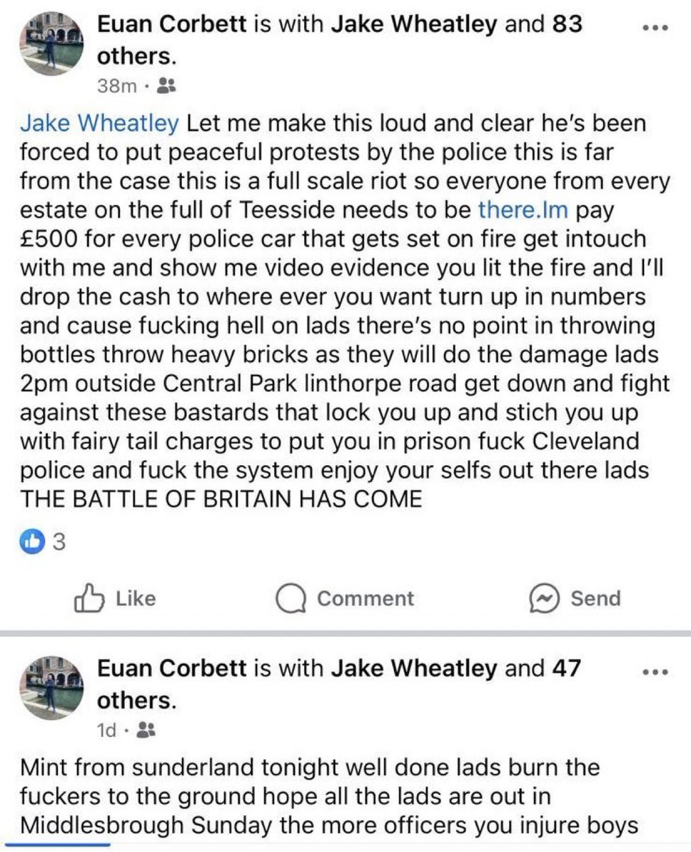 saltburnbysea's tweet photo. Not a peaceful protest then. https://t.co/NWpesdOfRQ