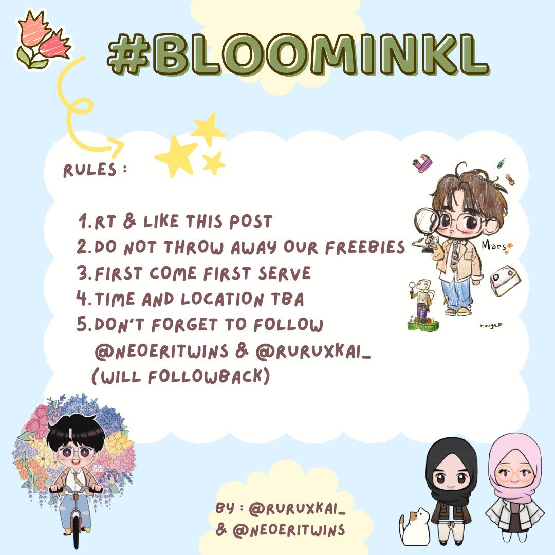 ruruxkai_'s tweet photo. Hi Dandanies &amp; Eri! My friend and I will be distributing freebies for you! Help to RT &amp; like this post! Don’t forget to bookmark this tweet 🫣🔖  

#pasarexo #BLOOMinKL #BLOOMinMY #DOinKL #DOinMY #KYUNGSOOinKL
#FANCONCERT_BLOOM_inMY
#FANCONCERT_BLOOM_inKL 
 #MYbloomingSOO https://t.co/ffvx1SOsVq