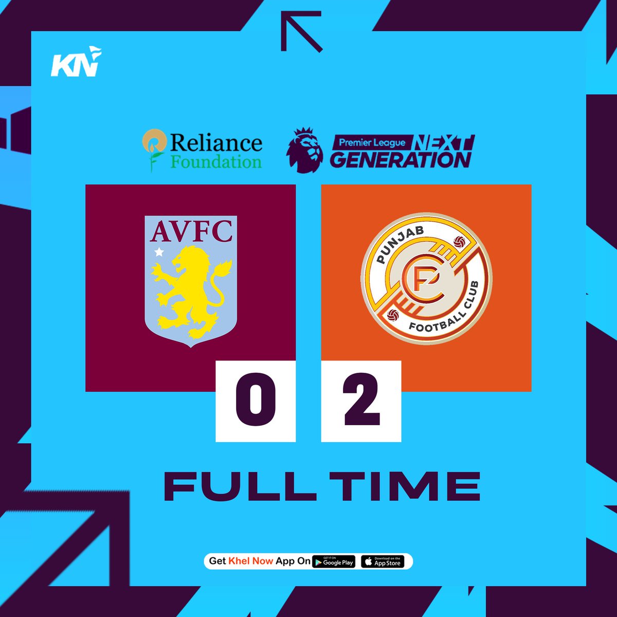 KhelNow's tweet image. Punjab FC are on fire 🔥

The Shers beat Aston Villa in their final PL Next Generation Cup 2024 game securing the third position👀

#IndianFootballl #PLNextGen #punjabfc