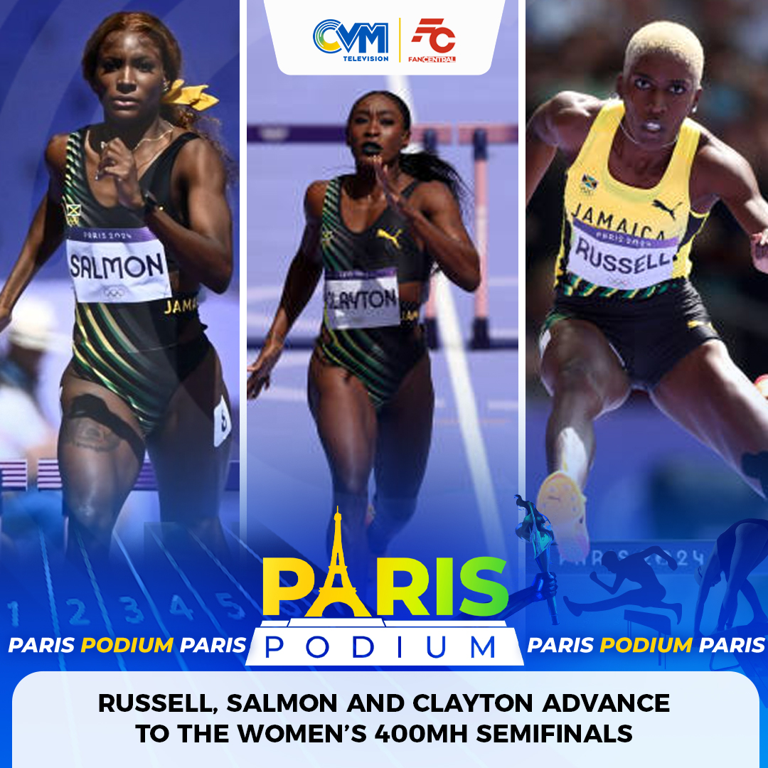 Russell, Salmon and Clayton advance to the Women’s 400m hurdle semifinals. #CVMParisPodium