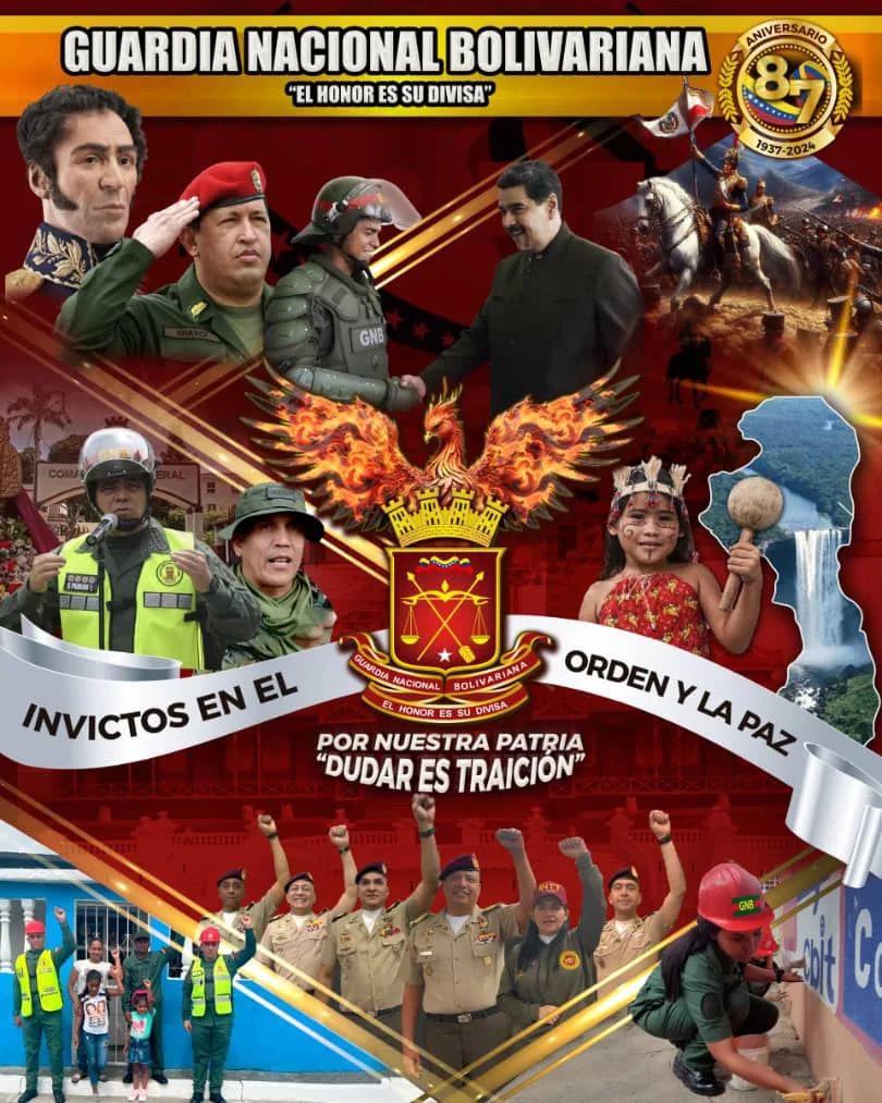 Hoy #4Ago No Es cualquier día, es el día de nuestra Gloriosa Guardia Nacional Bolivariana, nos sentimos sumamente Orgullosos y pretenciosos de cumplir cada misión, estamos comprometidos con nuestra Patria 🇻🇪 
@ElioEstrada18 
<a href="/GnbGaranteDePaz/">Guardia Nacional Bolivariana</a>