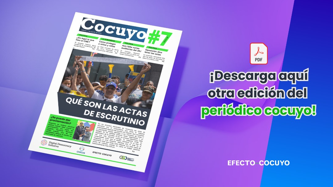 #Cocuyo7 | Cómo proteger a niños, niñas y adolescentes en el contexto postelectoral de protesta, según Cecodap.

Descarga aquí ➡ bit.ly/4cheCD7

Lee el Newsletter aquí ➡ bit.ly/3A7nxKa