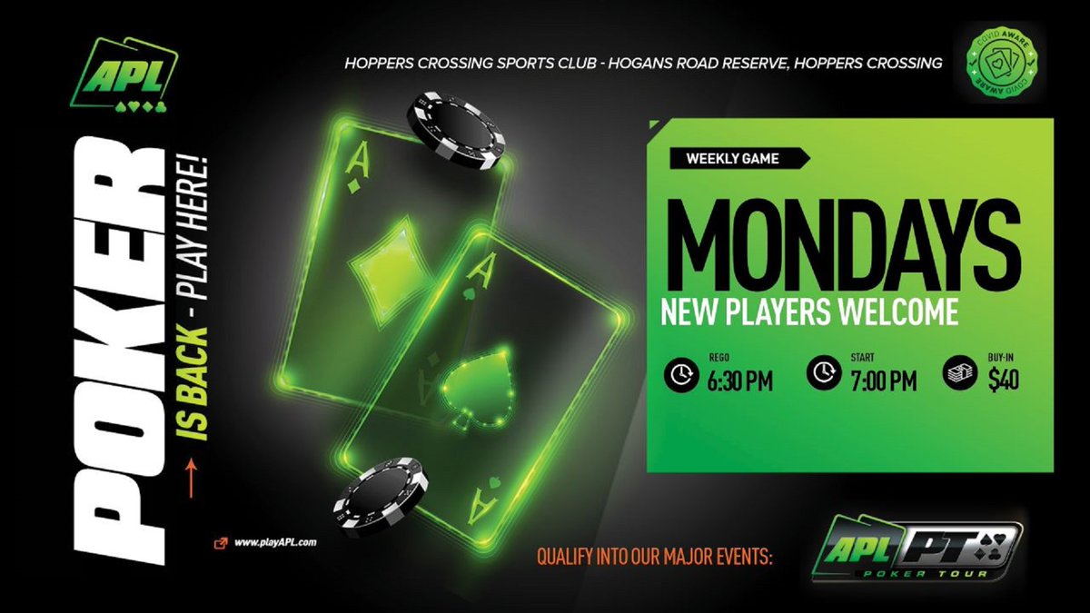 HoppersCSC's tweet photo. $40 poker buy-in tomorrow night, escape the cold and test your luck against the best! 🎲

Rego at 6:30pm! https://t.co/7sE68gaz1y
