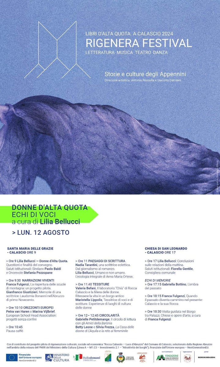 TerreMutate's tweet photo. Il 12 agosto a Calascio al Rigenera Festival "Donne d'alta quota" la Casa delle donne con BettyLeone e Silvia Frezza. Ci saranno anche le sorelle, amiche, compagne Nadia Tarantini, Stefania Pezzopane, MaristellaLippolis https://t.co/jgYNk1M64F