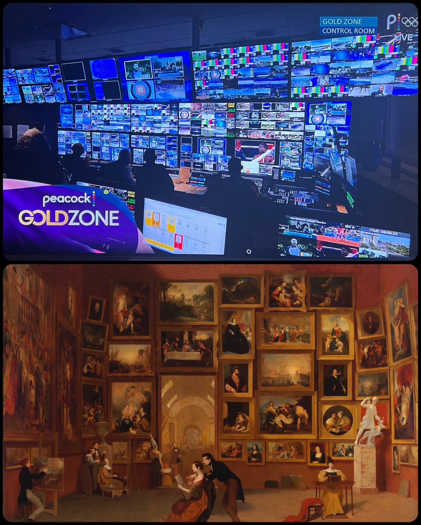 ArtButSports's tweet image. Gallery of the Louvre, by Samuel Morse, 1831-33