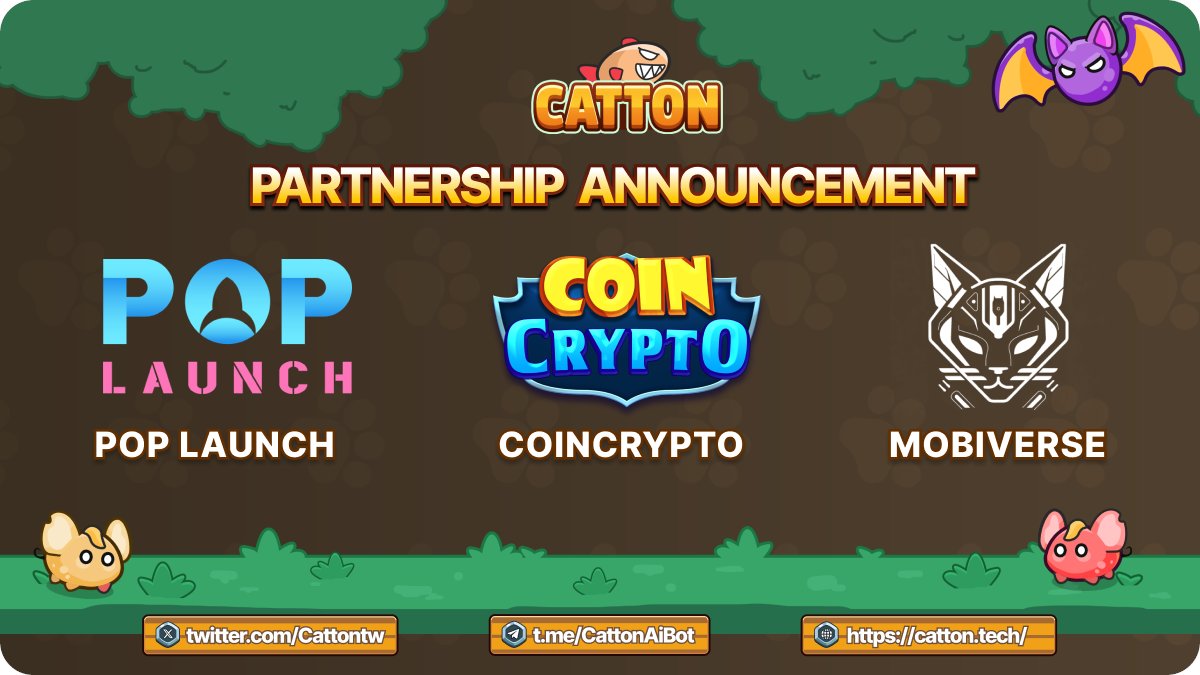 🤝 PARTNERSHIP ANNOUNCEMENT ✨

🎉We are excited to announce our partnership with CoinCrypto, POP Launch &amp; Mobiverse.

🎮 <a href="/Coincrypto_game/">Coin Crypto</a>   - The 1st Super GameFi on Telegram With a blend of luck and strategy, CoinCrypto offers the most thrilling GameFi experience for all users