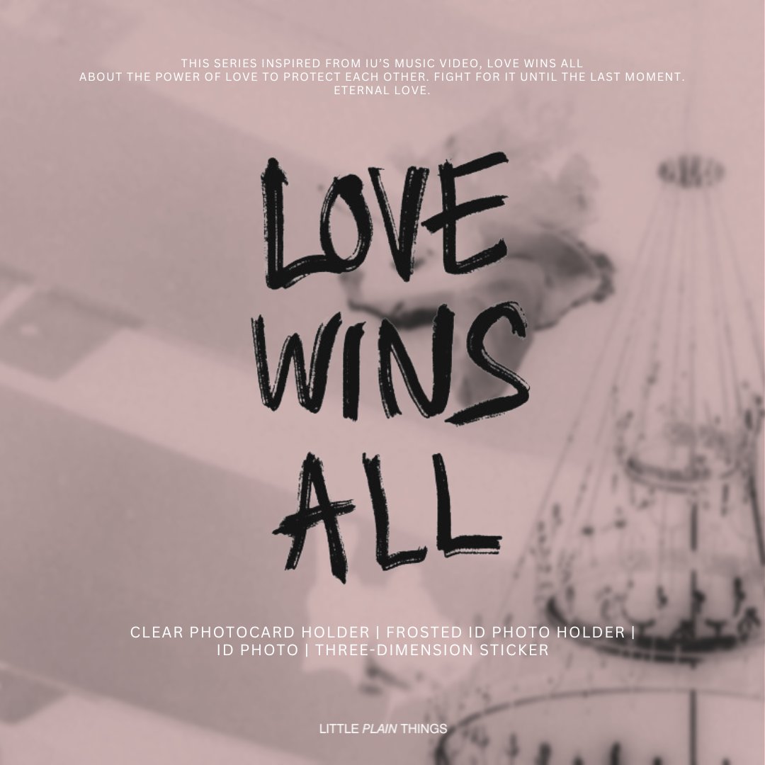 littleplthings's tweet photo. love wins all– fanmade merch by little plain things

inspired by IU's music video "love wins all". 

about the power of love to protect each other. fight for it until the last moment. eternal love.

there are four product in this series.

#kpopfanmade #kpopmerch https://t.co/vV2U50J19D