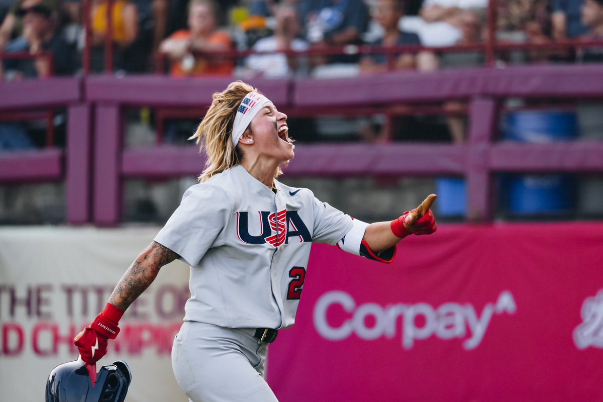 USA Baseball WNT (@usabaseballwnt) on Twitter photo Out of the 8๏ธโฃ individual awards distributed, 4๏ธโฃ Team USA players earned World Cup distinctions!
Best ERA: Jamie Baum
Best record: Kelsie Whitmore
Most RBIs: Jillian Albayati
Most home runs in fewest opportunities: Denae Benites Out of the 8๏ธโฃ individual awards distributed, 4๏ธโฃ Team USA players earned World Cup distinctions!
Best ERA: Jamie Baum
Best record: Kelsie Whitmore
Most RBIs: Jillian Albayati
Most home runs in fewest opportunities: Denae Benites