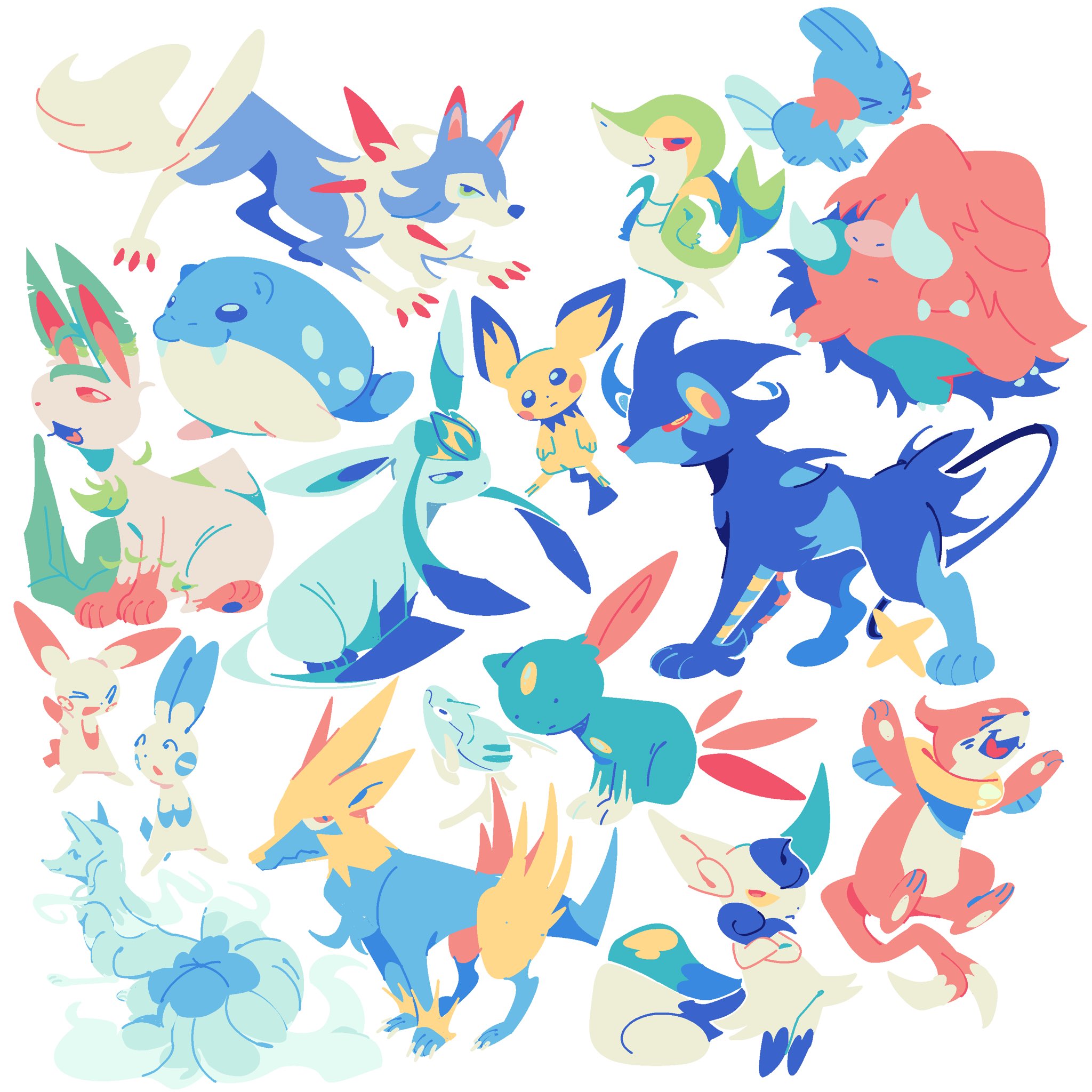 Zee 🐟 on X: “green pokemon… request away… (no repeats, evos/pre 