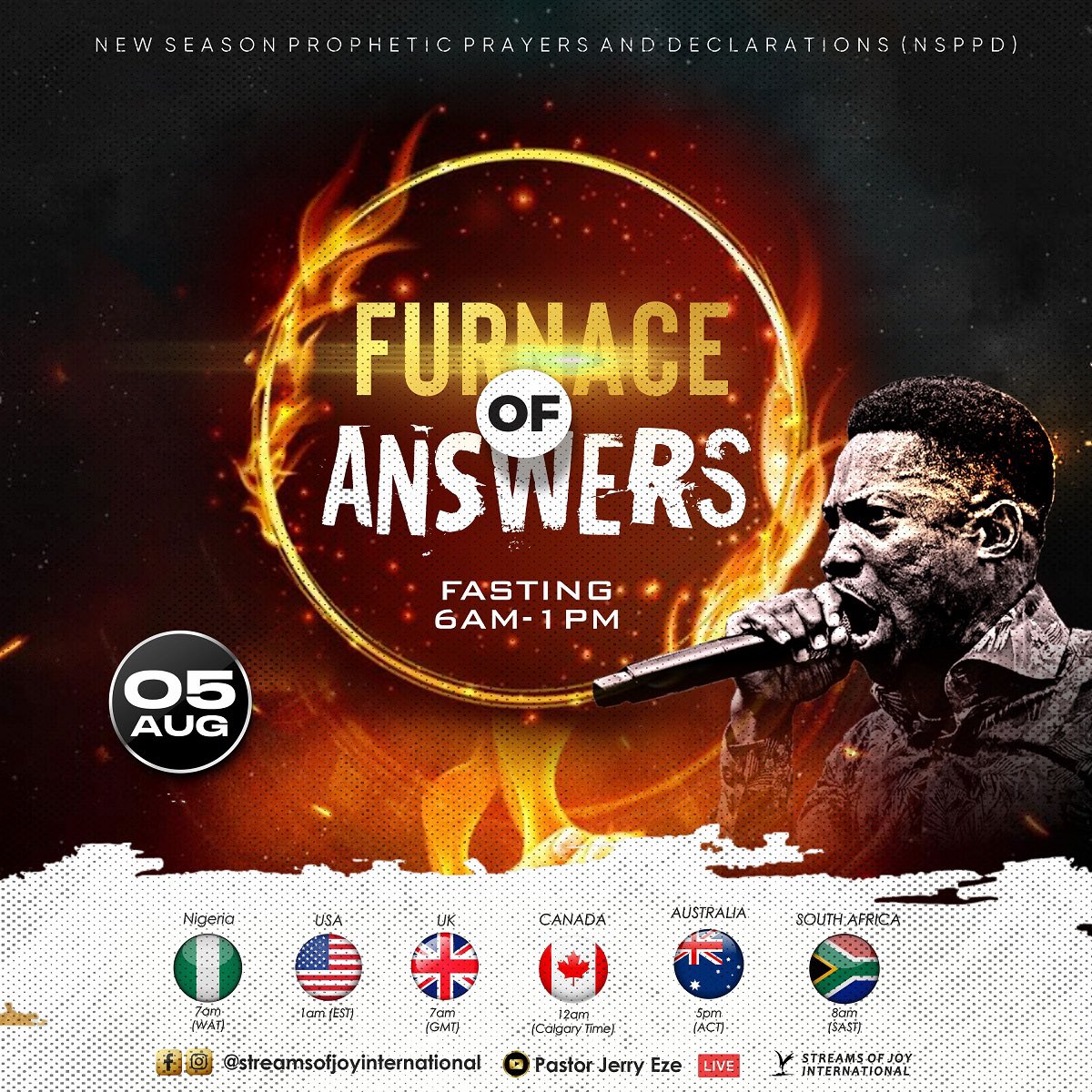 NSPPDIANS, GOD SAYS AUGUST IS FOR COVENANT.
TOMORROW IS OUR COVENANT DAY ON THE FIRE-ALTAR.
FURNACE...!!!

2 DAYS OF FURNACE OF ANSWERS!

“His rock [his stronghold] will pass away because of panic, And his princes will be terrified at the [sight of the battle] standard,” Declares