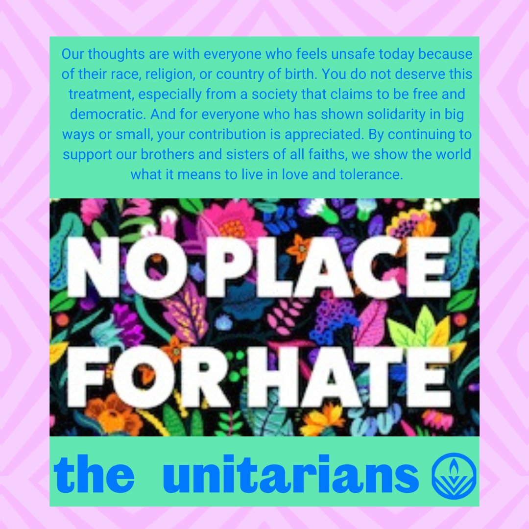 We are currently seeing an ugly side of our country with the resurgence of racist violence. Let's show a different side whenever and wherever we can! #noplaceforhate