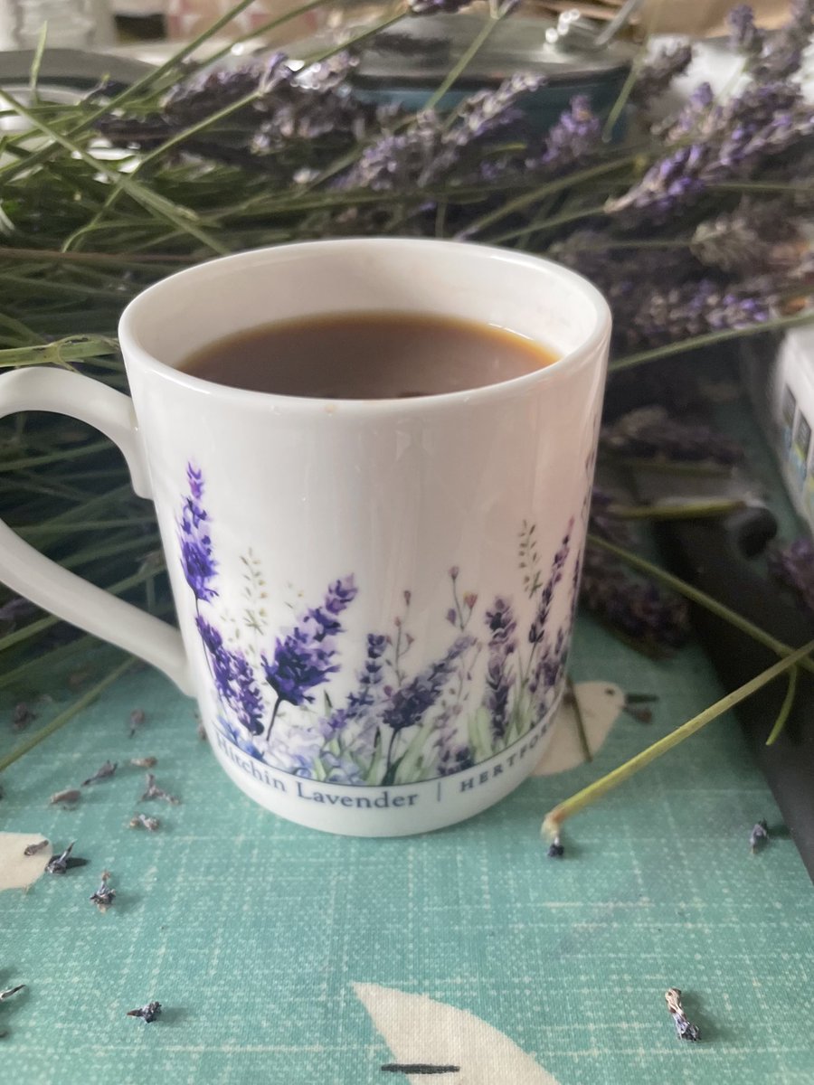 e1duchess's tweet photo. The best part of any day out- the cup of tea when you finally get back home. Particularly if you have a new mug from the gift shop. #lavender #hitchen #EnglishSummer https://t.co/BlKDrYFHCE