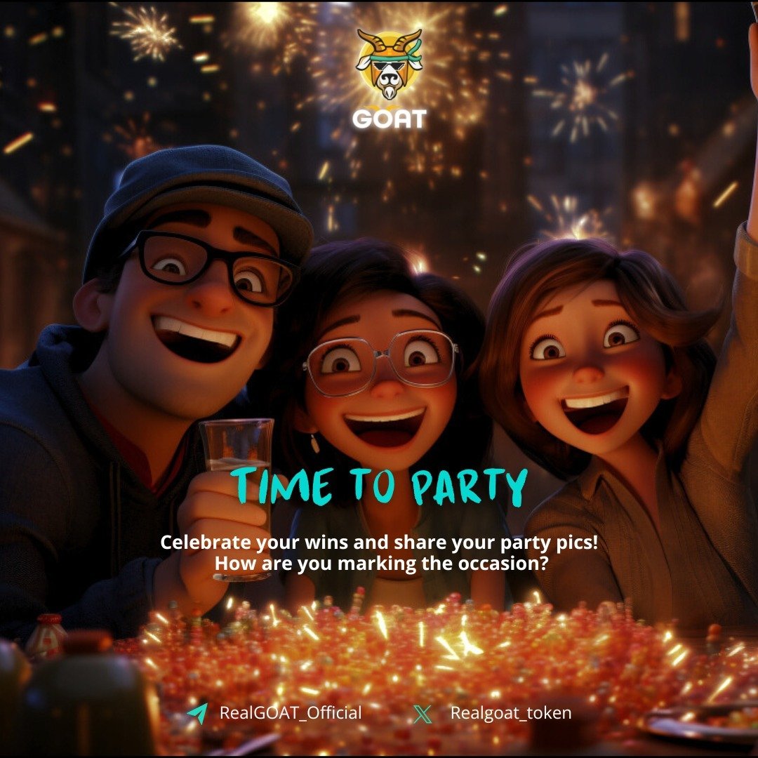 Realgoat_token's tweet photo. GOAT party time! 🎉 Celebrate with the herd and enjoy the ride! 🥳 How are you celebrating your GOAT wins? Share your party pics!
#GOATParty #CryptoCelebration #Realgoat #BTC #RGOAT https://t.co/OGQvi3xcPX
