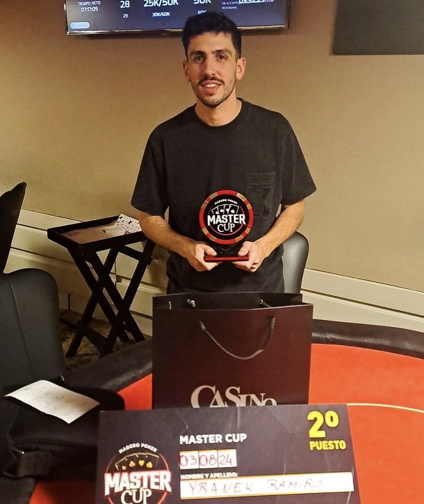 Nuestro lector Ramiro <a href="/yranek/">R.</a> 🇦🇷 quedó 🥈 en la <a href="/MaderoPoker/">Madero Poker</a> Master Cup y se llevó u$s 11K. En Abril había quedado 🥉 y viene de lograr 7 cobros en Las Vegas 🇺🇸. 

Felicitaciones Rami! 👏🏻 

#MaderoPoker #runnerup #second