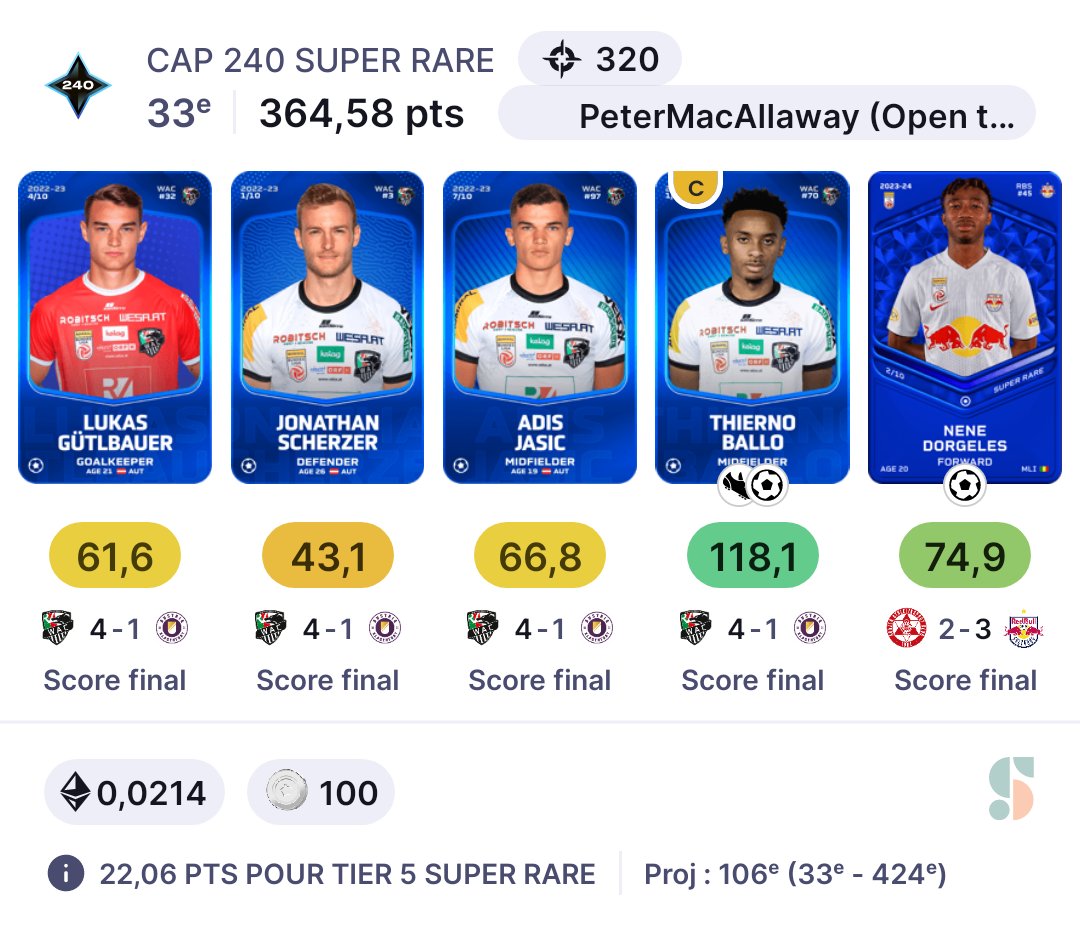 cryptonite40's tweet image. #sorare #austrianbundesliga