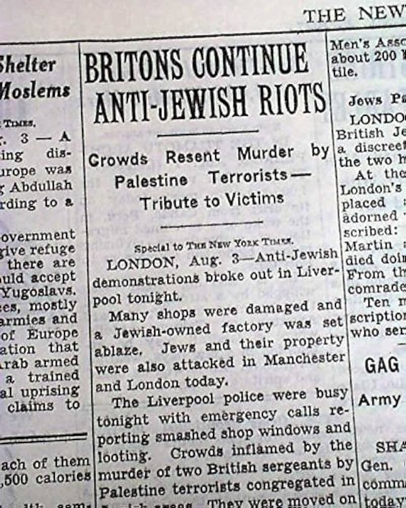 Shops were looted and places of worship were attacked by far right mobs this week in 1947.

It was a barbaric spasm of violence, hailed by Mosleyite fascists as consequential, but which changed nothing, meant nothing &amp; was forgotten.