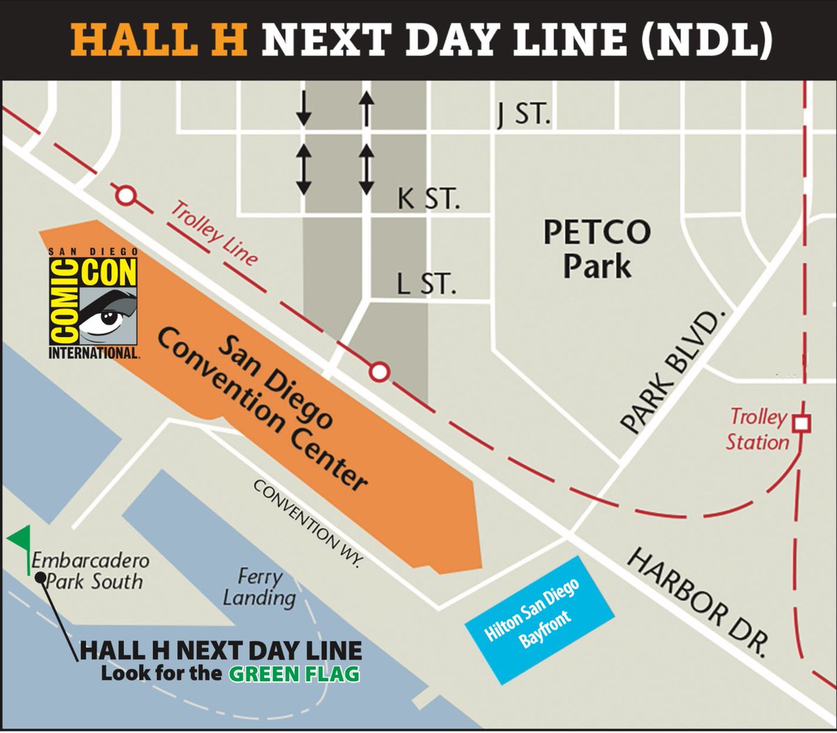 One week back from #SDCC2024 and I happen to run across this map showing where the Hall H Next Day Line is. If I’d only known it was called the Next Day Line, perhaps I would have found it easier. #LifeLessons