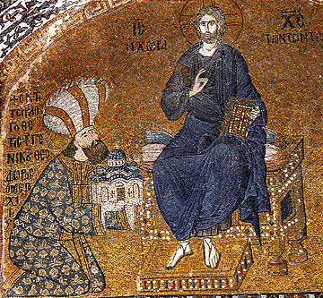 Byzantine art historian Paul Underwood wearing the hat of Theodore Metochites for Halloween 1962 at Dumbarton Oaks