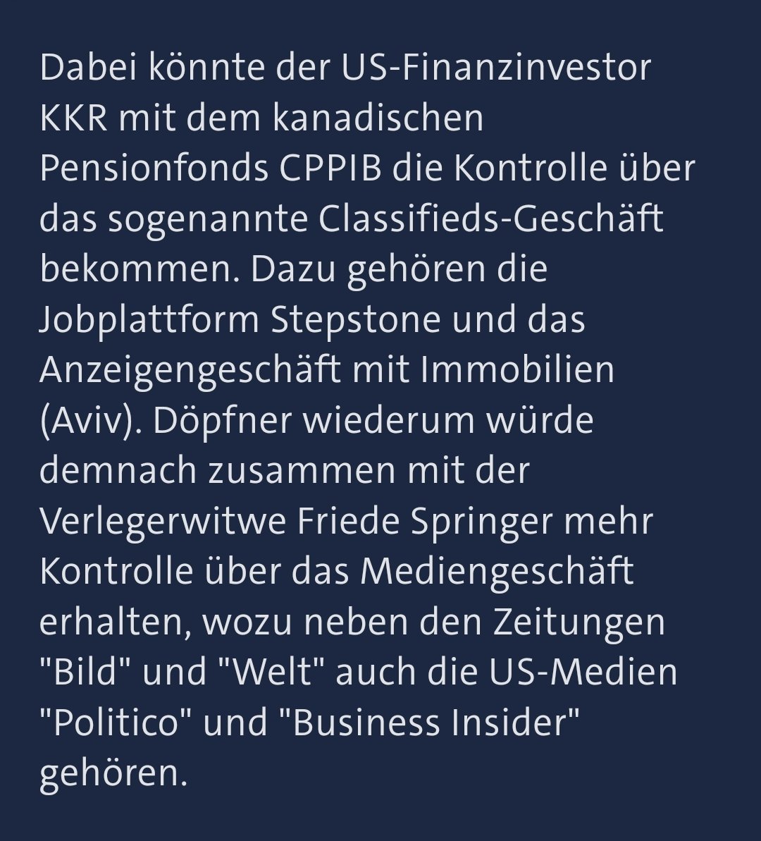 RitterinVomNi's tweet photo. Während sein Sohn, Moritz Döpfner, im Imperium des Peter Thiel Fuß fasst werden die Karten im Mediengeschäft neu gemischt.
#Döpfner #Thiel #Springer #Politico #Stepstone
https://t.co/DIvM3dAjPN https://t.co/7Fbq7lL7XE