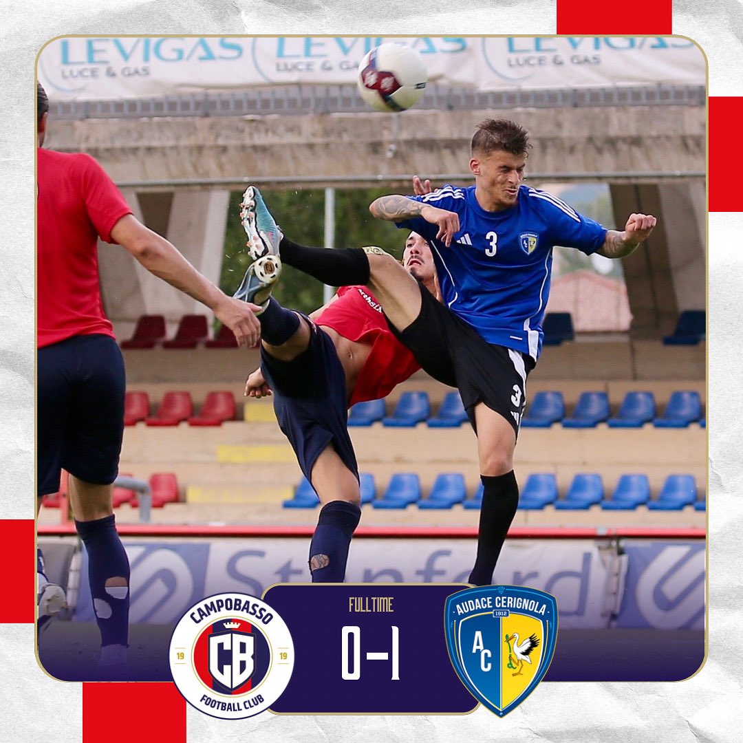 Campobasso1919's tweet photo. 🔴🔵FULL TIME
#CAMCER 0-1 https://t.co/OZ3GrY3r3m
